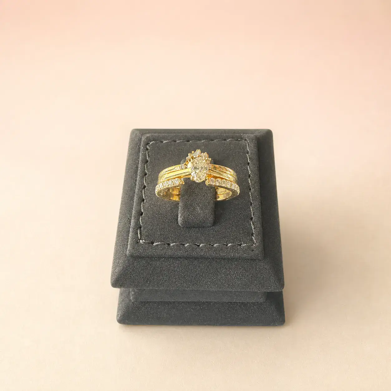 Golden Oval Ring Set, view 2