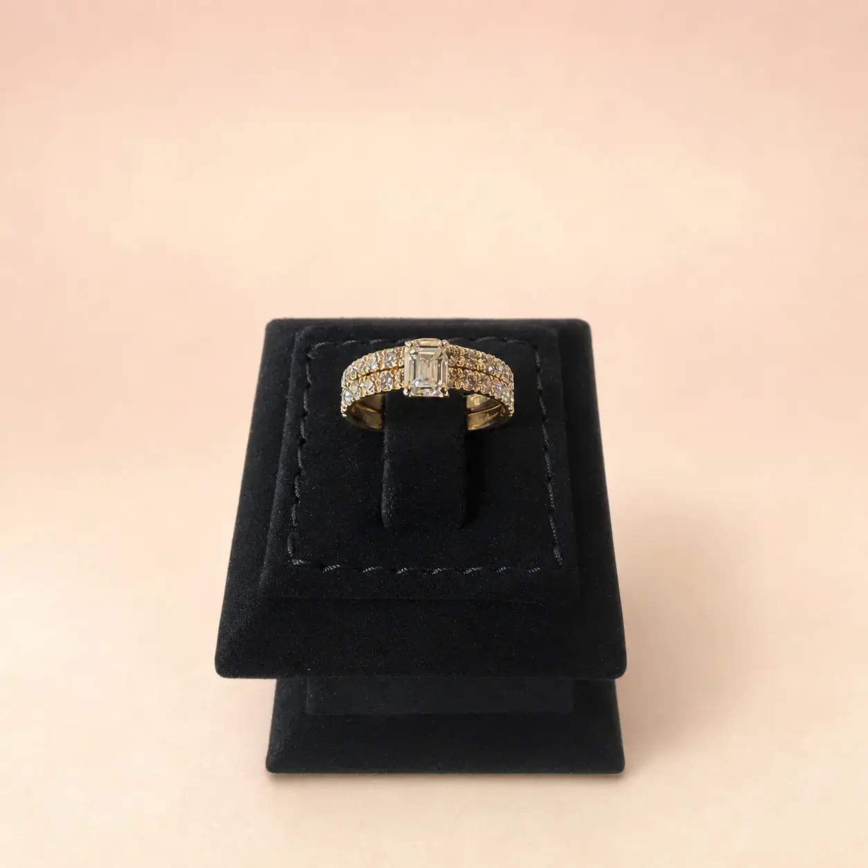Emerald Cut Ring Set