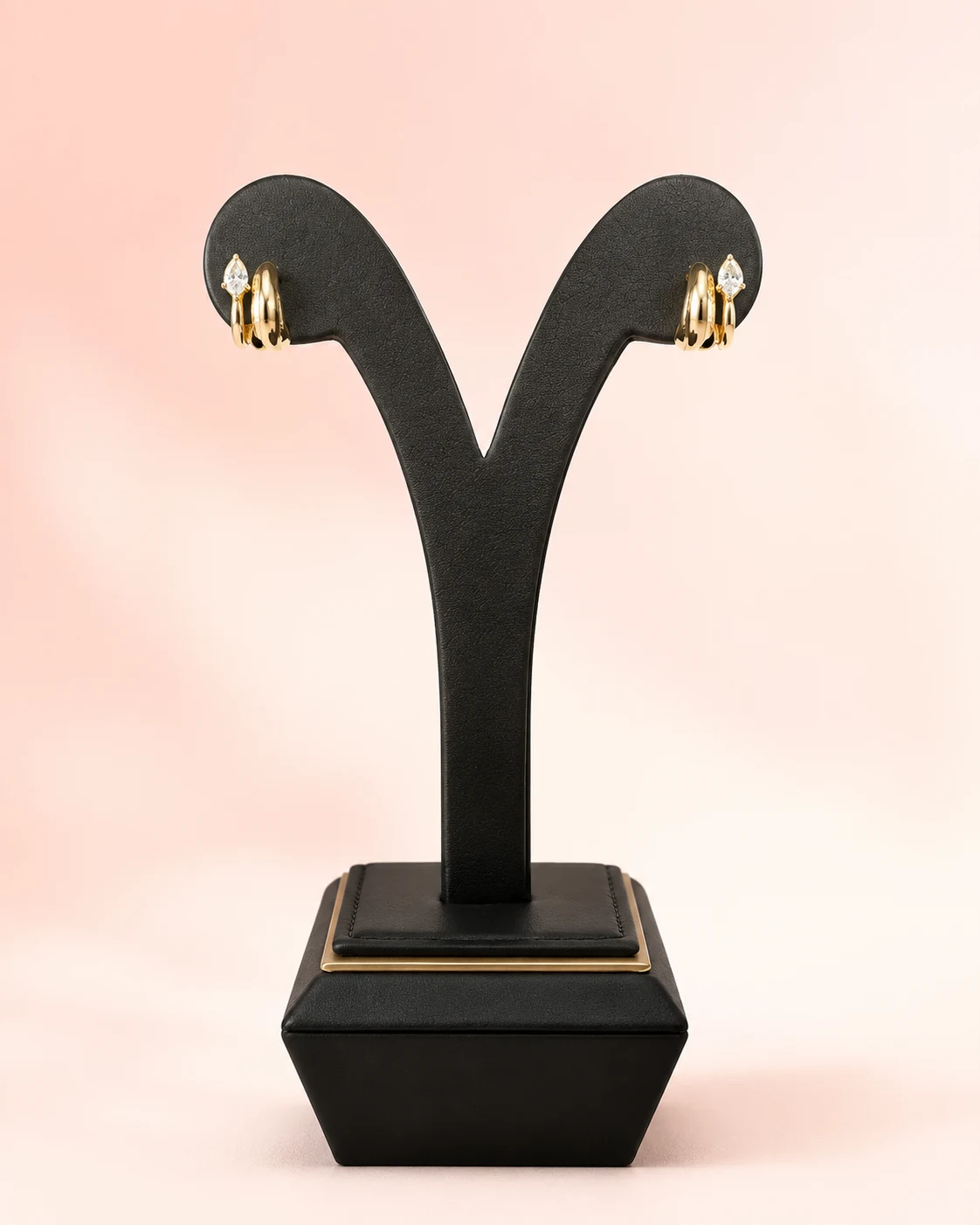 Golden Marquise Accent Hoops