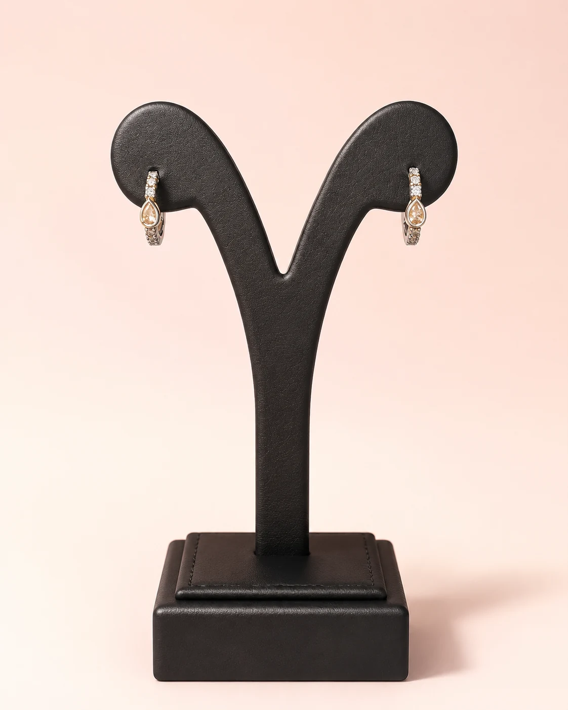 Two-Tone Pear Pavé Hoops