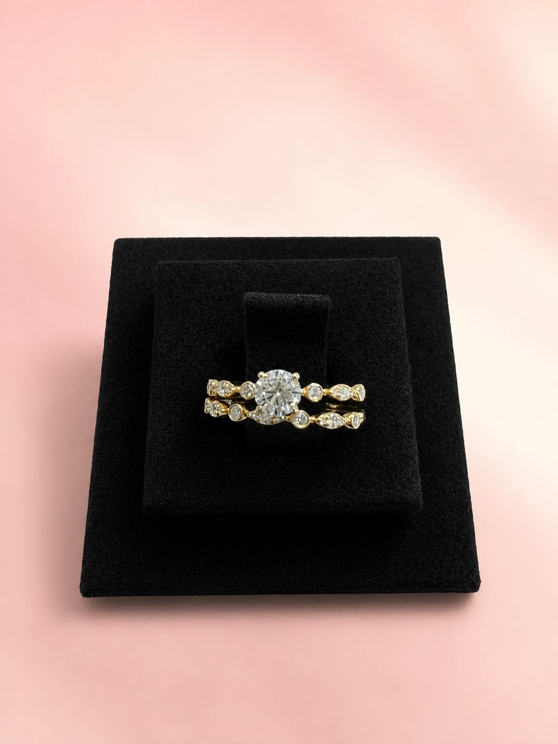 Golden Vine Diamond Ring Set