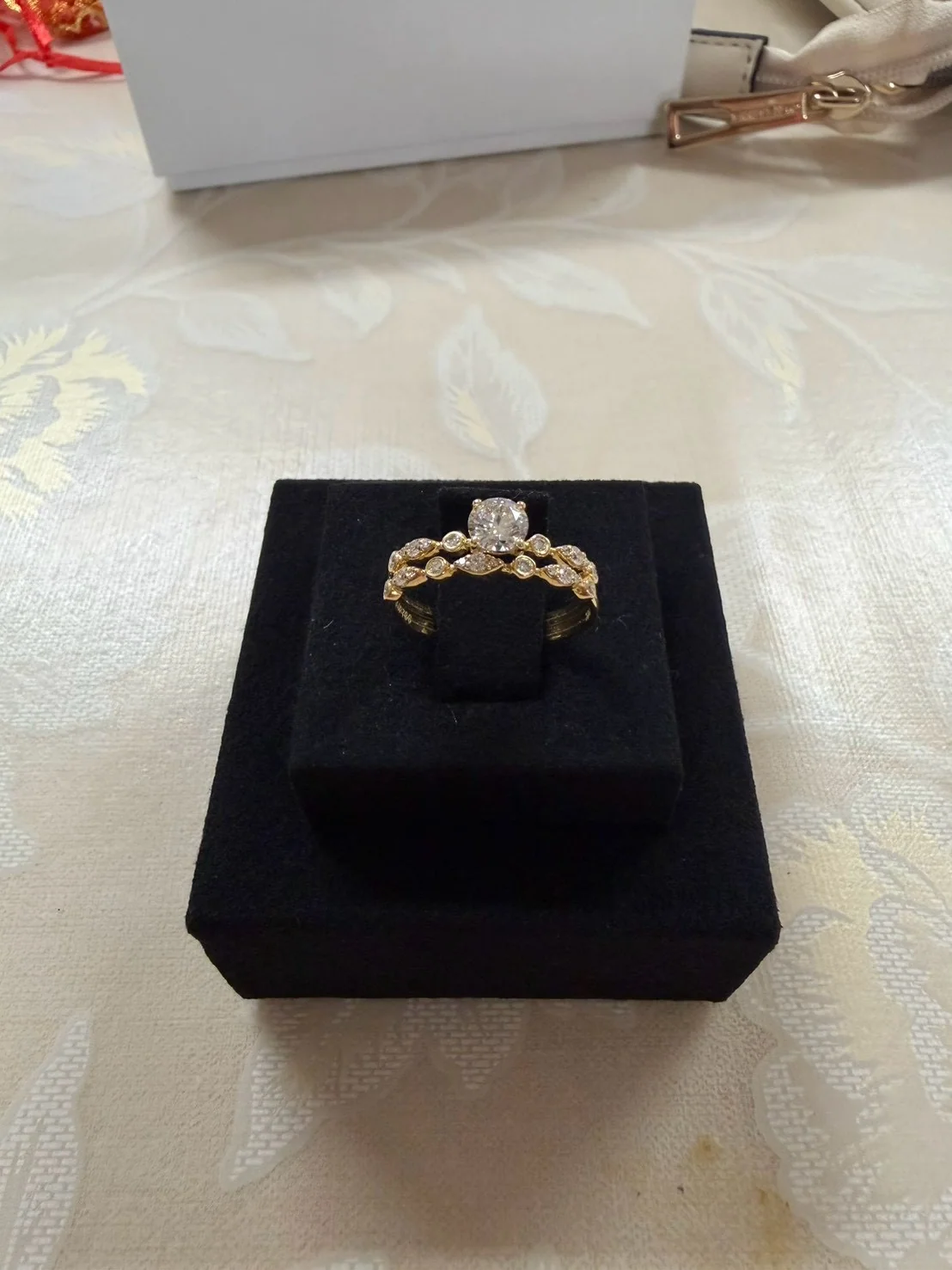Golden Vine Diamond Ring Set, view 2