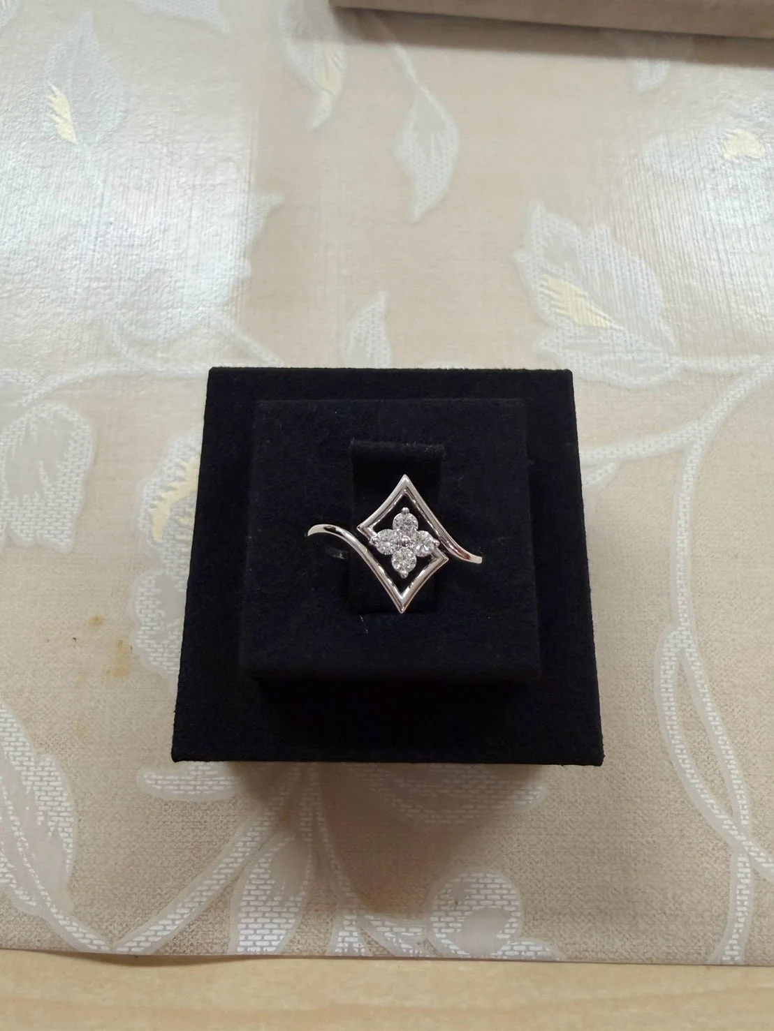 White Gold Diamond Fleur Ring, view 2