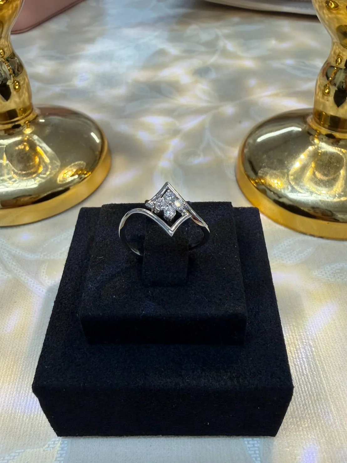 White Gold Diamond Fleur Ring, view 3