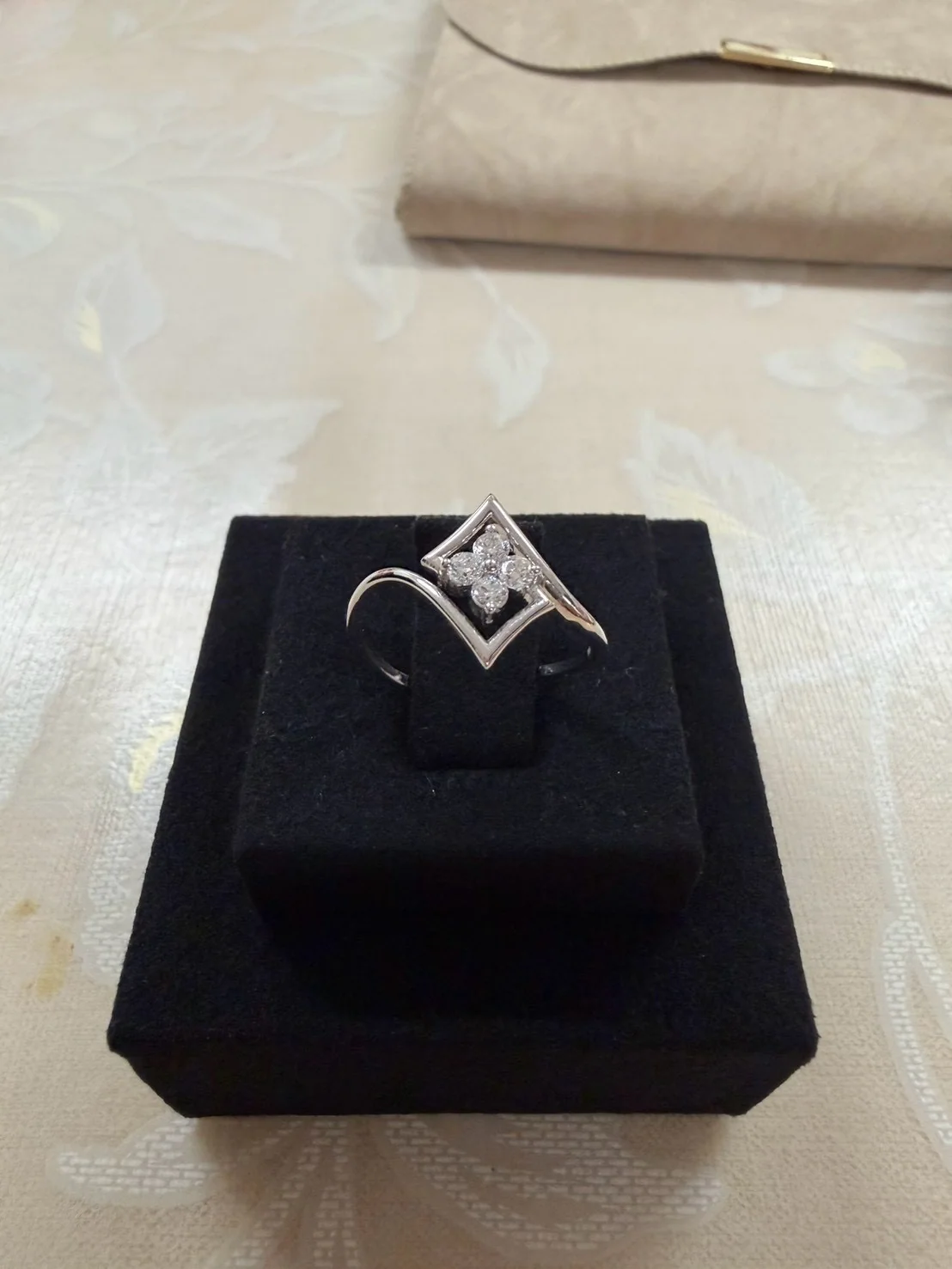 White Gold Diamond Fleur Ring, view 4