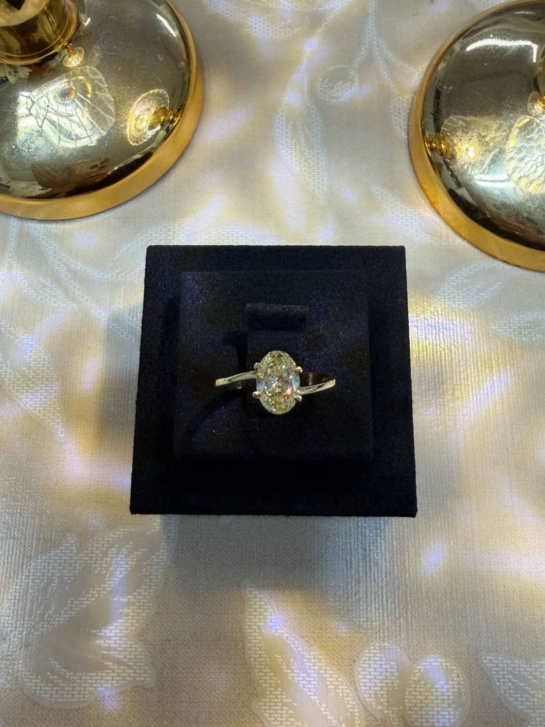 Fancy Yellow Oval Solitaire, view 2